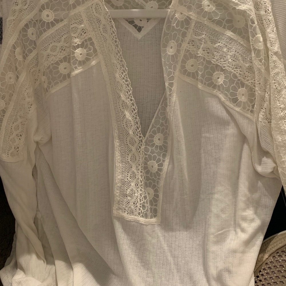 Free People Long Sleeve Top Very Soft.  Two colors available Dark Grey or Ivory